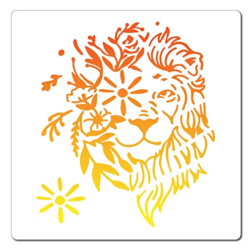 GORGECRAFT 7.1" x7.1" Löwenkopf-Schablonen Tier-Blumen-Schablonen Kunststoff-Zeichnung Malschablonen Schablonen Schablonen Afrikanische Katze Wildes Tier Zum Malen Auf Karton Wand Fliesen Leinwand GORGECRAFT 7.1" x7.1" Löwenkopf-Schablonen Tier-Blumen-Schablonen Kunststoff-Zeichnung Malschablonen Schablonen Schablonen Afrikanische Katze Wildes Tier Zum Malen Auf Karton Wand Fliesen Leinwand von GORGECRAFT