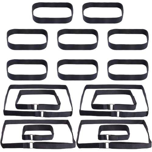 GORGECRAFT 8 Stück 4 Größen Verbindungsgurte Für Anbausofas Schwarzes Nylon Verstellbare Sofakissen Beinhakenschlaufe Cinch Clip Verbindung Schnappverschlüsse Einfach Zu Installierender Verbindungsgur von GORGECRAFT