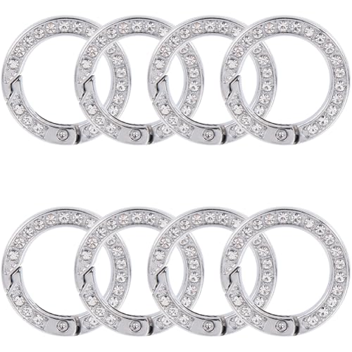 GORGECRAFT 8 Stück Strass O Ring 19mm Bling Torringe Platin Runde Federklammern Karabinerhaken Schnalle Zum Selbermachen von Schmuck Schlüsselanhängern Handtaschen Geldbörsen Taschen Riemen Auto SCHL von GORGECRAFT