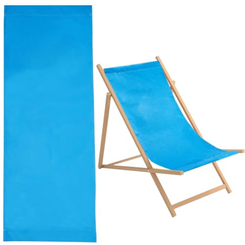 GORGECRAFT Baumwoll-Strand-Sessel-Ersatz Segeltuch 1130 x 432mm Blauer Oxford-Stoff Lounge-Stuhl-Stoff Liege-Sessel-Ersatz Für Garten Innenhof Strand-Entspannung von GORGECRAFT