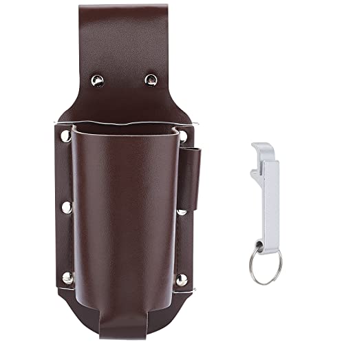 GORGECRAFT Bierholster PU-Leder Bierdose Gürtelhalter Braun Getränkeflasche Gürteltasche Getränkedosen Hot Sauce Holster Klassischer Cowboy Stil Weinöffner Für Männer Frauen Reisen Outdoor von GORGECRAFT