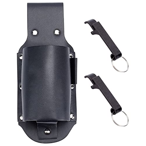 GORGECRAFT Bierholster PU-Leder Bierdose Gürtelhalter Schwarz Getränkeflasche Gürteltasche Getränkedosen Hot Sauce Holster Klassischer Cowboy Stil Weinöffner Für Männer Frauen Reisen Outdoor von GORGECRAFT