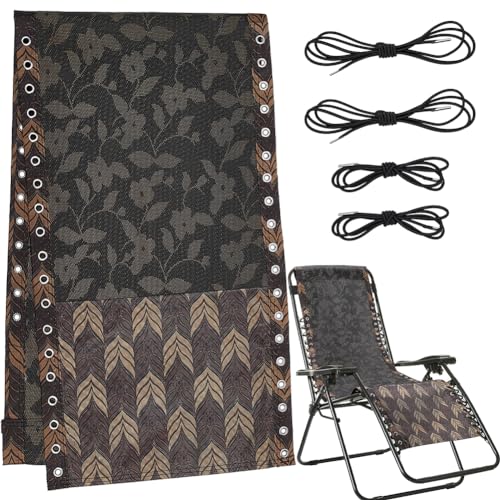 GORGECRAFT Ersatzstoff Für Zero-Gravity-Stühle Anti-Schwerkraft-Lounge-Stuhl-Stoff Mit 4 elastischen Spitzenschnüren Zur Reparatur von Terrassen-Liegestühlen Für Garten-Rasenstühle Kokosnussbraun von GORGECRAFT