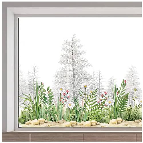GORGECRAFT Fensteraufkleber 118x39cm Grünes Gras Blumenblätter Gänseblümchen Blätter Transparent Gebeizt Fensteraufkleber Nicht Klebend Doppelseitig Statische Folie Für Glasschiebetüren Sommer Herbst GORGECRAFT Fensteraufkleber 118x39cm Grünes Gras Blumenblätter Gänseblümchen Blätter Transparent Gebeizt Fensteraufkleber Nicht Klebend Doppelseitig Statische Folie Für Glasschiebetüren Sommer Herbst von GORGECRAFT