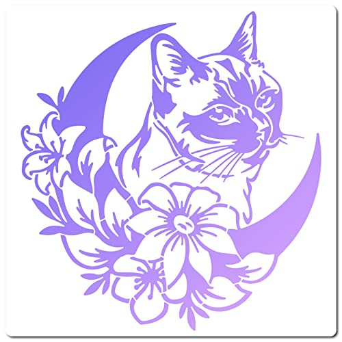 GORGECRAFT Große Katzen-Blumen-Schablonen 12x12 Zoll Wiederverwendbar Basteln Blumen Mond Schablone Schilder Heimwanddekoration Zum Malen Auf Holz Wand Scrapbook Karte Boden Fliesenzeichnung GORGECRAFT Große Katzen-Blumen-Schablonen 12x12 Zoll Wiederverwendbar Basteln Blumen Mond Schablone Schilder Heimwanddekoration Zum Malen Auf Holz Wand Scrapbook Karte Boden Fliesenzeichnung von GORGECRAFT