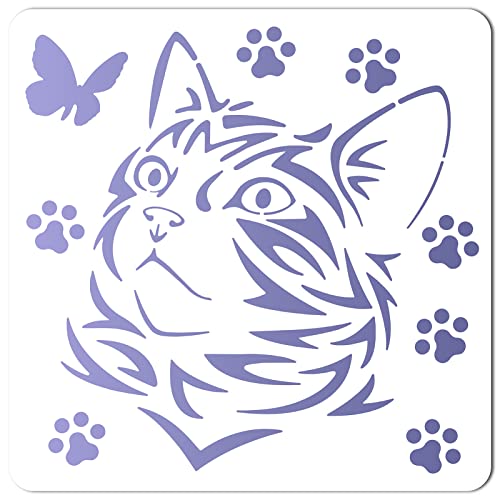 GORGECRAFT Große Katzen-Schablonen, 12x12,(5) cm, Wiederverwendbar, Tierschablone, Schilder, Heimwanddekoration Zum Malen Auf Holz, Wand, Scrapbook, Karte, Boden, Leinwand Und Fliesenzeichnung GORGECRAFT Große Katzen-Schablonen, 12x12,(5) cm, Wiederverwendbar, Tierschablone, Schilder, Heimwanddekoration Zum Malen Auf Holz, Wand, Scrapbook, Karte, Boden, Leinwand Und Fliesenzeichnung von GORGECRAFT