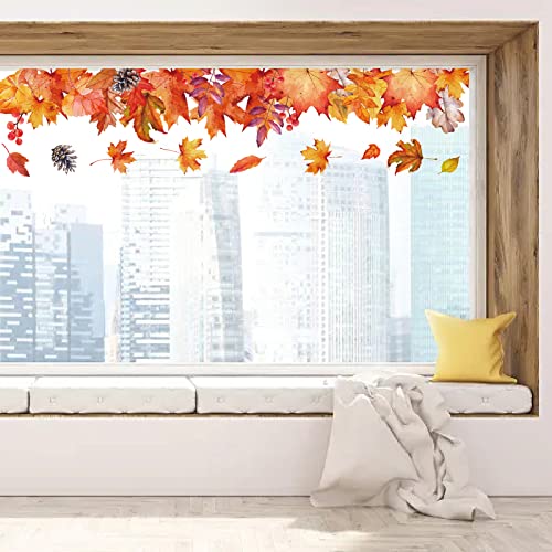 GORGECRAFT Große Sommer Wisteria Fensteraufkleber Lila Blumenaufkleber Hängerebe Glastüraufkleber Wiederverwendbare Transparente Statische Dekoration Nicht Klebende Grüne Blätter Fensterfolie von GORGECRAFT