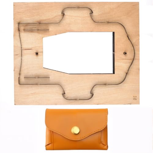 GORGECRAFT Leder Schneideschablone Metall Karbonstahl Kartentaschenhalter Formenschneider Stanz Und Prägeschablone Stanzwerkzeug Mit Glatter Holzbasis Für Heimwerker Bastelprojekte von GORGECRAFT