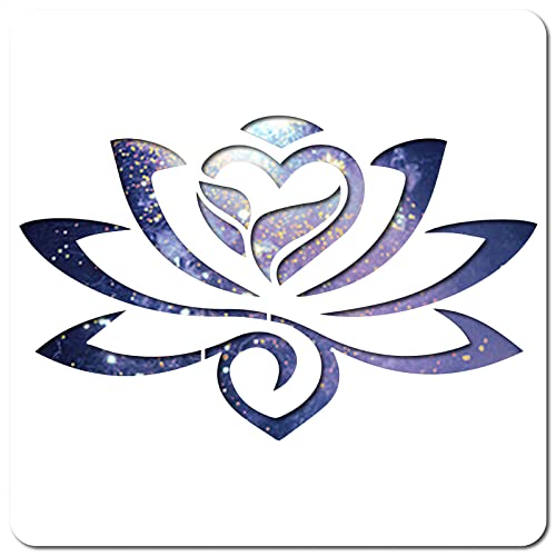 GORGECRAFT Lotus Flower Schablone Vorlage Große Wiederverwendbare Zeichen Wohnkultur Für Malerei Auf Holz Wand Scrapbook Karte Boden Zeichnung, 11.8x11.8 Zoll von GORGECRAFT