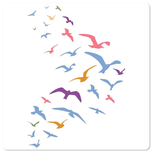 GORGECRAFT Malschablonen Mit Vogelmotiv Möwenmotiv Zeichen Und Kunstvorlage Wiederverwendbar PET Bastel Und Ornament Malschablone Zum Bemalen von Holzwänden Heimwerkerarbeiten Stofffliesen Böden von GORGECRAFT