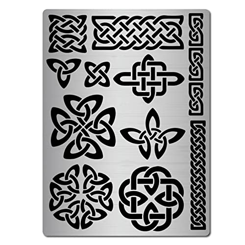 GORGECRAFT Metall Keltische Triquetra Knoten Schablone Wikinger Symbol Wicca Wiederverwendbare Schablonen Vorlagen zum Malen auf Holz Wand Leinwand Möbel, Holzverbrennung, Brandmalerei Gravur von GORGECRAFT