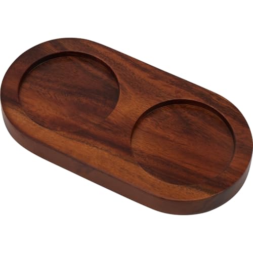 GORGECRAFT Sattelbraunes Tablett Für Salz Und Pfeffermühle Aus Holz Tablett Akazienholz Pfeffermühlenhalter Mühlen & Streuer Ablage Für Salz Und Pfeffermühle Mühle Zubehör Küchenaufbewahrung Halter von GORGECRAFT