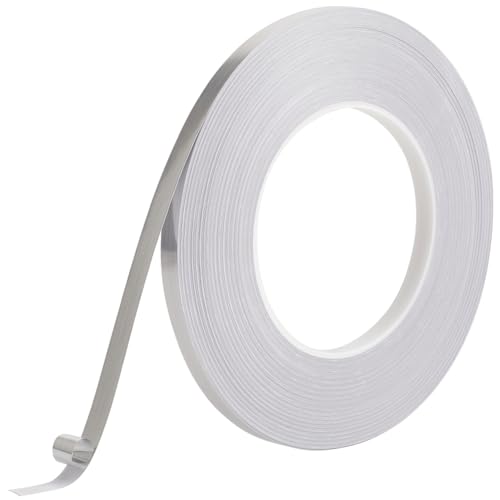 GORGECRAFT Silbernes Metallisiertes Polyesterfolienband 50 m X 8mm Selbstklebendes Gebürstetes Metallic Band Abziehen Und Aufkleben Spiegelrand Dichtungsleiste Zierleiste Für DIY Details Akzentwand von GORGECRAFT