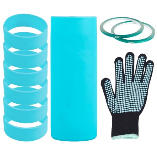 GORGECRAFT Silikonbänder Für Sublimationsbecher Hitzebeständige Handschuhe Transferband Silikonhüllen-Set Schrumpffolien Im Ofen Für 20 Unze Dünne Rohlinge Becher von GORGECRAFT