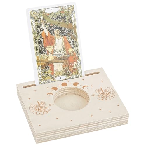 GORGECRAFT Tarotkartenhalter 10 x 8cm Holz Geschnitzt Mond Blumen Stern Muster Teelicht Wahrsagekarten Präsentationsständer Für Hexen Wicca Altardekoration Leseetui Zubehör GORGECRAFT Tarotkartenhalter 10 x 8cm Holz Geschnitzt Mond Blumen Stern Muster Teelicht Wahrsagekarten Präsentationsständer Für Hexen Wicca Altardekoration Leseetui Zubehör von GORGECRAFT