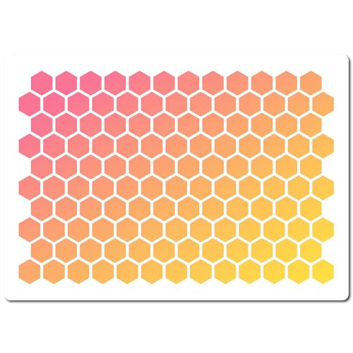 GORGECRAFT Wabenschablone 29.7x21cm Sechsecke Wabenschablone Wiederverwendbare Kunststoff-Zeichenschablonen Zum Malen Auf Holz Wand Möbeln Leinwand Stoffen A4 Scrapbooking Heimdekoration DIY von GORGECRAFT