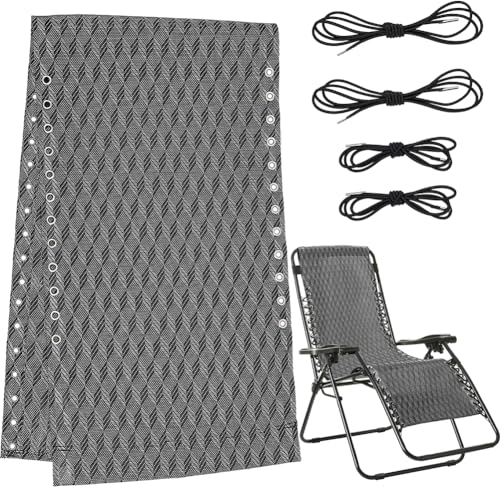 GORGECRAFT Zero Gravity Chair Ersatzstoff Antigravity Folding Lounge Chair Stoffteil Mit 4 Stück Patio Recliner Repair Elastic Lace Cords Für Garten Rasen Bungee Chair Outdoor Sun Loungers Schwarz von GORGECRAFT