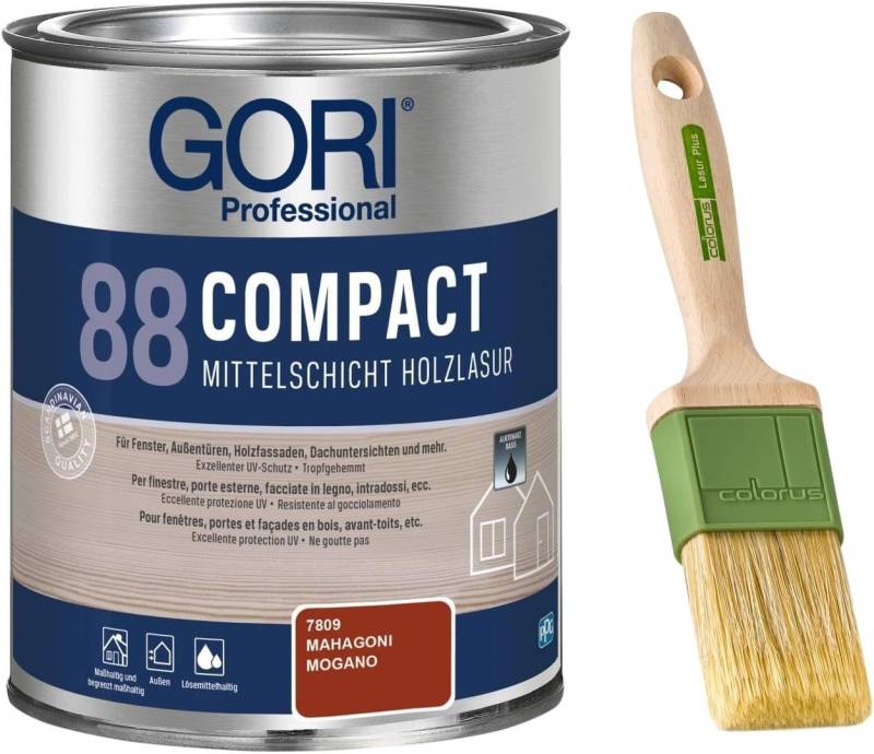 GORI Lasur GORI 88 Compact-Lasur (0,75 Liter), Mittelschicht Gel + Pinsel von GORI