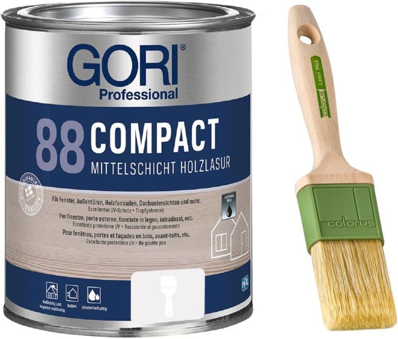 GORI Lasur GORI 88 Compact-Lasur (0,75 Liter), Mittelschicht Gel + Pinsel von GORI