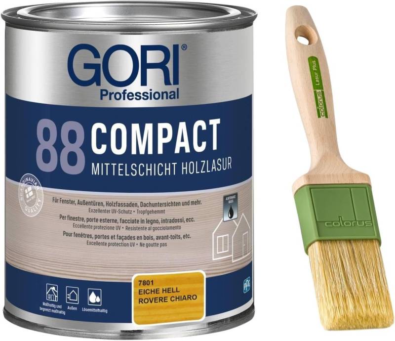 GORI Lasur GORI 88 Compact-Lasur (0,75 Liter), Mittelschicht Gel + Pinsel von GORI