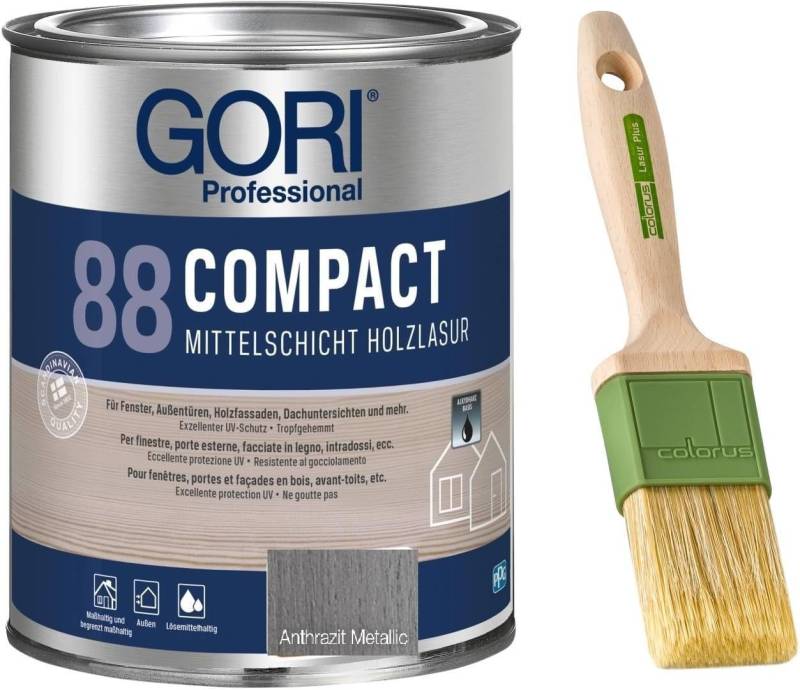 GORI Lasur GORI 88 Compact-Lasur (0,75 Liter), Mittelschicht Gel + Pinsel von GORI