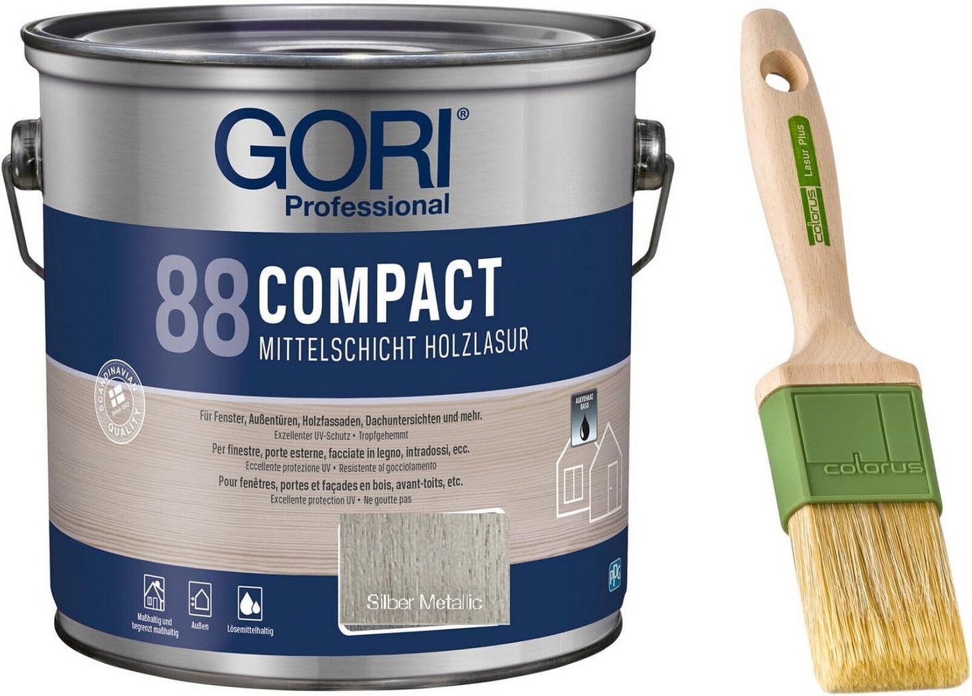 GORI Lasur GORI 88 Compact-Lasur (2,50 Liter), Mittelschicht Gel + Pinsel von GORI