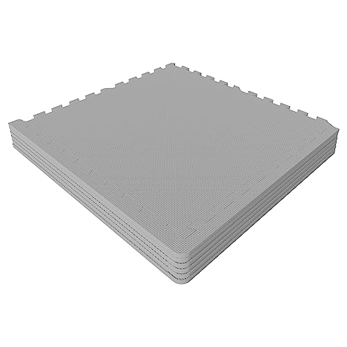 GORILLA SPORTS® Schutzmatten - 6 Matten mit 12 Endstücke, 60 x 60 x 1,2 cm, rutschfeste, Eva Schaumstoff, Farbwahl - Bodenschutzmatten Fitness, Bodenmatten, Puzzlematten, Unterlegmatten, Poolmatte von GORILLA SPORTS