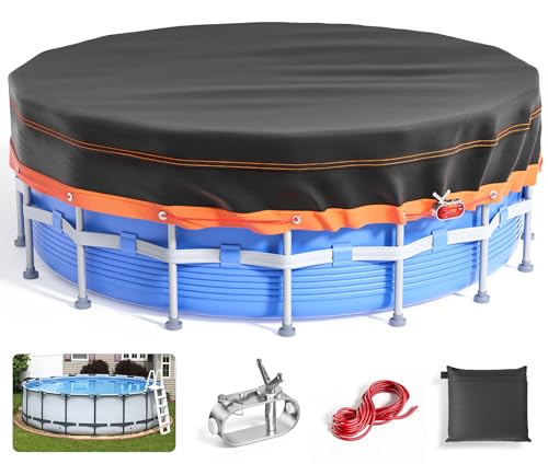 Runde Poolabdeckung, 4,6 m, Solarabdeckungen für oberirdische Pools, Oxford-Gewebe, Poolabdeckungen für oberirdische Pools mit Seilwinde und Kabel, wasserdichte und staubdichte Schwimmbadabdeckung Runde Poolabdeckung, 4,6 m, Solarabdeckungen für oberirdische Pools, Oxford-Gewebe, Poolabdeckungen für oberirdische Pools mit Seilwinde und Kabel, wasserdichte und staubdichte Schwimmbadabdeckung von GORISPI