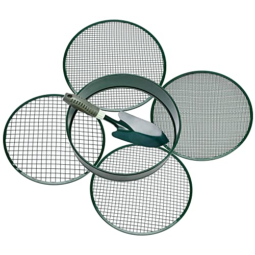 Gartensieb, Erdsieb mit austauschbaren Maschengrößen 3,6,9,12 mm, Gartensieb, perfektes Gartenwerkzeug zum Sieben von Erde, Steinen und Kompost von GORXZC