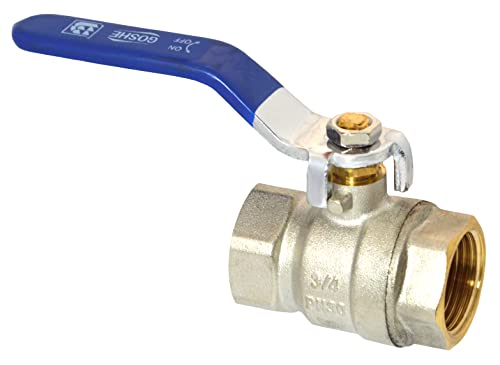 GOSHE Grand Premium-Kugelhahn mit Griff, Messing, 3/4"-Gewinde, Wasser- und Heizungsinstallation, dicht schließend, Stahlgriff mit PVC-Beschichtung, Innen-/Innengewinde, einfache Installation GOSHE Grand Premium-Kugelhahn mit Griff, Messing, 3/4"-Gewinde, Wasser- und Heizungsinstallation, dicht schließend, Stahlgriff mit PVC-Beschichtung, Innen-/Innengewinde, einfache Installation von GOSHE
