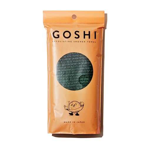 GOSHI Peeling-Duschtuch - reißfester Peeling-Waschlappen für alle Hauttypen - Moosgrün - Made in Japan von GOSHI