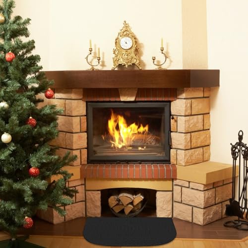 Feuerfeste Matte Kamin Feuerfeste Unterlage Kaminbodenplatte Flammensichere Matte für den Innenbereich Glasfaserteppich für Herd und Chiminea 98 x 63cm von GOSHIES