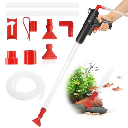 GOSHIES Mulmsauger Aquarium 4 in 1 Fischbehälter Staubsauger Aquarium Sauger Aquarium Reinigungsset Gravel Cleaner Skimmer Fischbehälter für Wasserwechsel Sandreinigung von GOSHIES