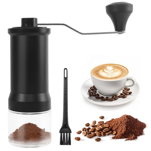 Manuelle Kaffeemühle Handkaffeemühle Coffee Grinder mit Keramikmahlwerk Kaffeemühle Manuell Kaffeemühle Hand Verstellbarer Mahlgrad von grob bis fein von GOSHIES