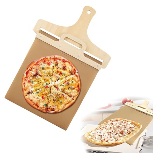 Sliding Pizza Peel mit Griff Sliding Pizza Shovel Verschiebbarer Pizzaschieber Antihaft Pizzaschaufel Multifunktion Verschiebbarer Pizzaschieber, der Pizza Einfach überträgt von GOSHIES