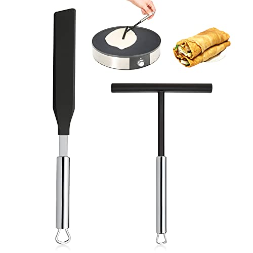 Spatel Edelstahl Crepes Wender Teigverteiler Crepes Verteiler Crepes Zubehör Crepes Set für Zuhause Küche Backen Kochen Backwerkzeuge von GOSHIES