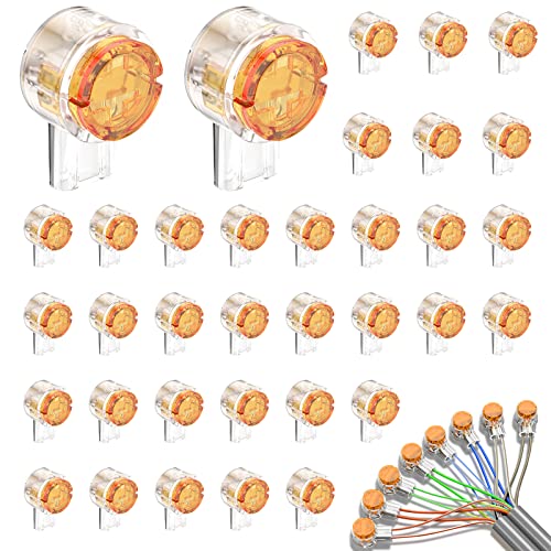 UY-D Einzeladerverbinder K1 Kabelverbinder Telefonkabel Orange UY2 Telefonkabelverbinder Anschluss für Fernmelde-/Signalkabel Kabelschnellbinder zum Crimpen von 2 Adern 200 Stück von GOSHIES
