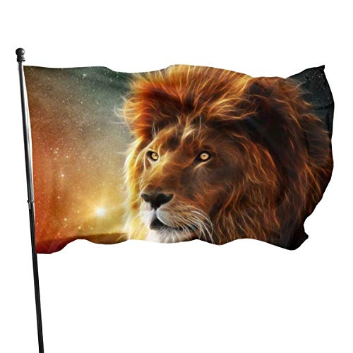 LL-Shop Garten Flagge Patry Flagge Outdoor Flagge Yard Flagge Wand Rasen Banner Home Flagge Tiere Löwe Zusammenfassung Fraktal SciFi Space Nebula Stars von GOSMAO