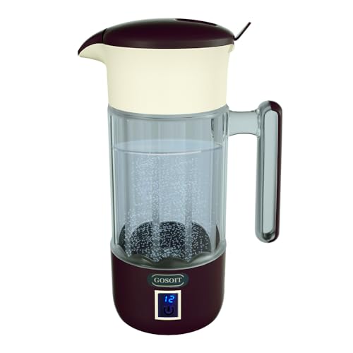 GOSOIT Tritan Wasserstoff Wasser Generator Flasche Maker Maschine Wasserstoff Wasser Pitcher Ionisieren 2024 neues Modell erste Freigabe 1500ml/51oz (TAWNY GOSOIT Tritan Wasserstoff Wasser Generator Flasche Maker Maschine Wasserstoff Wasser Pitcher Ionisieren 2024 neues Modell erste Freigabe 1500ml/51oz (TAWNY von GOSOIT
