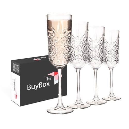 GOSOYO Sektgläser 4er Set 175 ml/6 oz. Champagner Gläser, Longdrinkgläser, Grappagläser, Prosecco Gläser, Kristall Champagner Flöten von GOSOYO