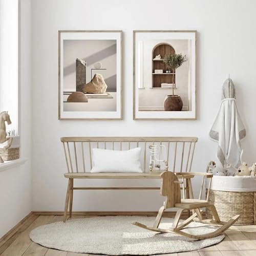 Leinwanddruck, Gemälde, böhmische Keramikvase, Stillleben, Wandkunst, Poster, minimalistisch, für Wohnzimmer, moderne Heimdekoration (35 x 50 cm, 2 Stück) von GOSRD