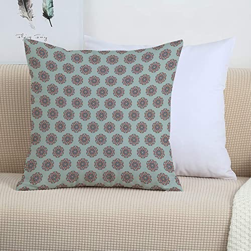 2er-Set Dekorativ Kissenbezug 45x45 cm,Abstrakt, Geometrisches Sechseck im Mandala-Stil mit Arabe,Polyester Kissenbezüge Dekokissen Kissenhülle Set Kissen Fall für Sofa Auto Schlafzimmer Zuhause Dekor von GOSUNA