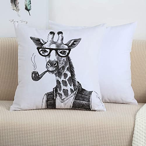 2er-Set Dekorativ Kissenbezug 45x45 cm,Schrulligen Dekor, Giraffe Pfeife Verkleidet ausgefallene,Polyester Kissenbezüge Dekokissen Kissenhülle Set Kissen Fall für Sofa Auto Schlafzimmer Zuhause Dekor 2er-Set Dekorativ Kissenbezug 45x45 cm,Schrulligen Dekor, Giraffe Pfeife Verkleidet ausgefallene,Polyester Kissenbezüge Dekokissen Kissenhülle Set Kissen Fall für Sofa Auto Schlafzimmer Zuhause Dekor von GOSUNA