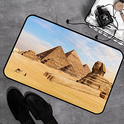 GOSUNA Memory Foam Badezimmer- 40 x 60 cm,Die Pyramiden von Gizeh und die Große Sphinx, Ägypten,Badteppich Saugfähige Rutschfester Badvorleger Waschbar Badematte von GOSUNA