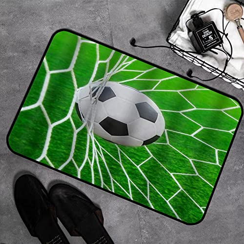 GOSUNA Memory Foam Badezimmer- 40 x 60 cm,Fußball mit Fußballtornetz,Badteppich Saugfähige Rutschfester Badvorleger Waschbar Badematte von GOSUNA