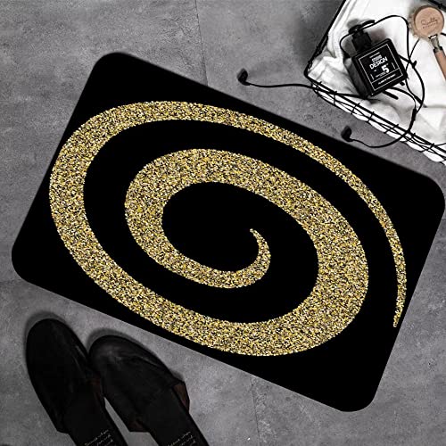 GOSUNA Memory Foam Badezimmer- 40 x 60 cm,Gold funkelt Glitzerstaub Metallischer Konfetti-Vektor-Hintergrund,Badteppich Saugfähige Rutschfester Badvorleger Waschbar Badematte von GOSUNA