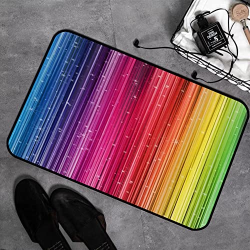 GOSUNA Memory Foam Badezimmer- 40 x 60 cm,Regenbogen allmähliches Änderungsmuster Kunstmuster,Badteppich Saugfähige Rutschfester Badvorleger Waschbar Badematte von GOSUNA