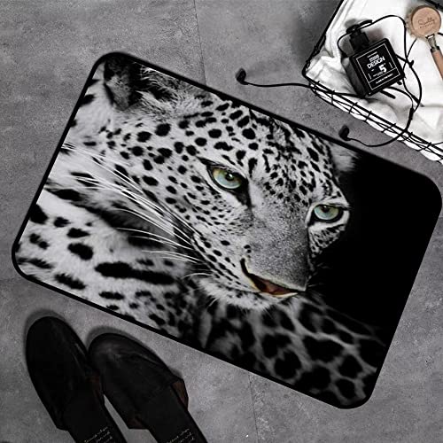 GOSUNA Memory Foam Badezimmer- 40 x 60 cm,Schwarz-Weiß-Leopard,Badteppich Saugfähige Rutschfester Badvorleger Waschbar Badematte von GOSUNA