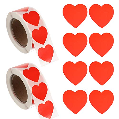 GOTH Perhk 1000 Stück Herz Aufkleber, Selbstklebende Herzform Etiketten für Hochzeit Valentinstag Geburtstag Verpackung und Scrapbooking Dekoration (Rot) von GOTH Perhk