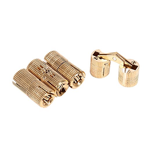 4 Stück Messing versteckt versteckt Scharnier unsichtbar Fass Scharnier für Schranktüren Diy Schmuckschatulle Hand Handwerk(12mm) von GOTOTOP